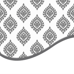 Gray line art vector of a Thai temple