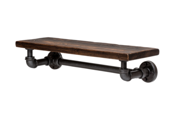 Rustic industrial pipe shelf