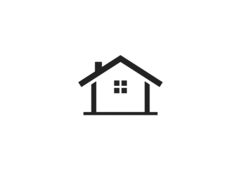 Minimalist House Icon Simple Black and White Home Symbol isolated on transparent background