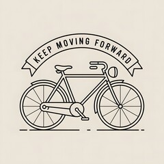 Vector Retro Bike Illustration with Inspirational Quote Design.