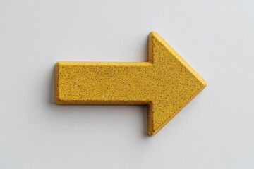 Yellow arrow on white background