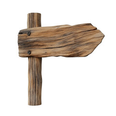 Sign made of wood in a minimalist style isolated on a white background