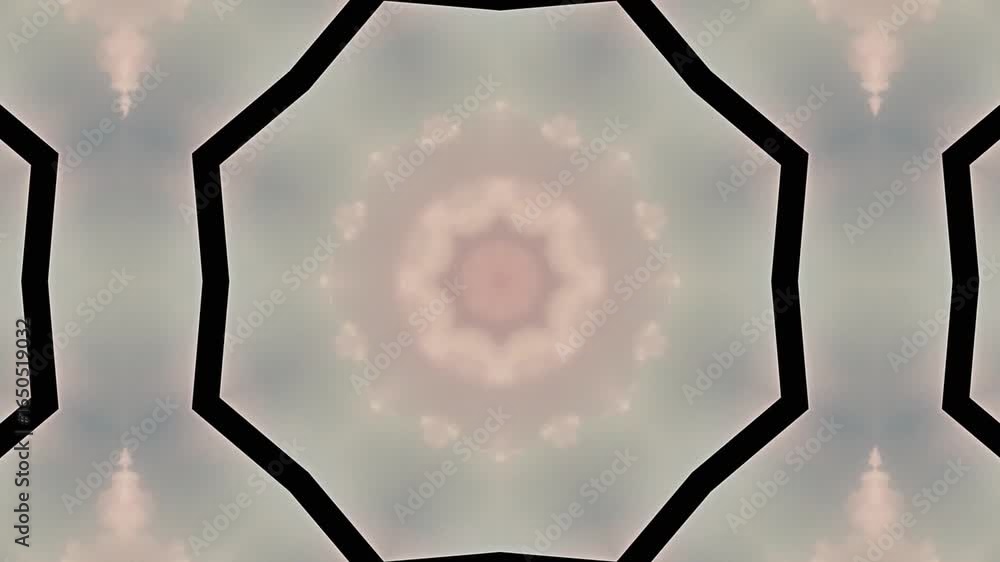 Poster abstract digital pattern with soft clouds and geometric shapes, creating a mesmerizing visual flow.
