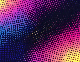 Abstract swirling pattern of colorful dots on a dark background