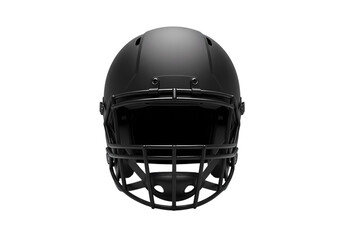 Fototapeta premium Black American Football Helmet Front View Isolated on Black Background isolated on transparent background