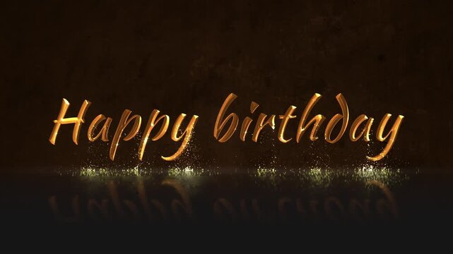 Happy birthday in gold letters