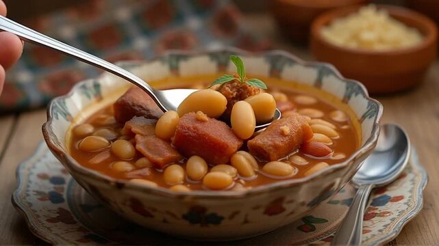  Ham Hocks and Beans served authentically in a bowl
