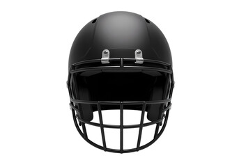 Fototapeta premium Black Football Helmet Front View isolated on transparent background