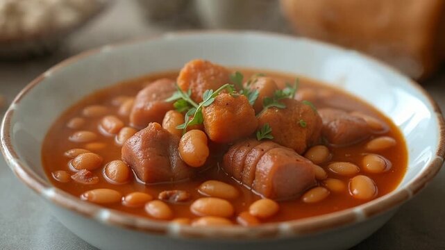  Ham Hocks and Beans served authentically in a bowl
