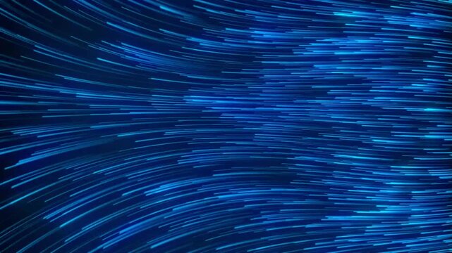 Abstract Blue Wave Neon Glowing Line Moving Animation On a Black Background 4k quality footage. Colored air flow towards end Information morphing. Abstract digital liquid smooth. Delicate background