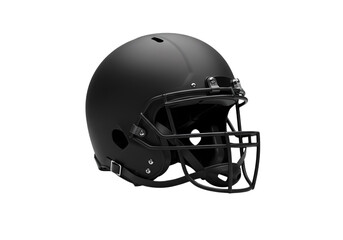 Naklejka premium Matte Black Football Helmet isolated on transparent background