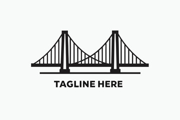 Minimalist Bridge Logo Design on White Background Simple and Clean