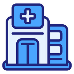 Hospital blue style icon