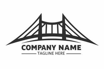 Abstract Bridge Logo Design Concept with Modern Arches on White Background