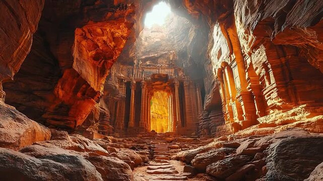 rock formations of badami caves in karnataka indian landscape video orbit in