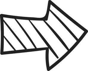 Elegant Black Arrow Icon against a Clear Transparent Background, Signifying Direction and Selectable Action