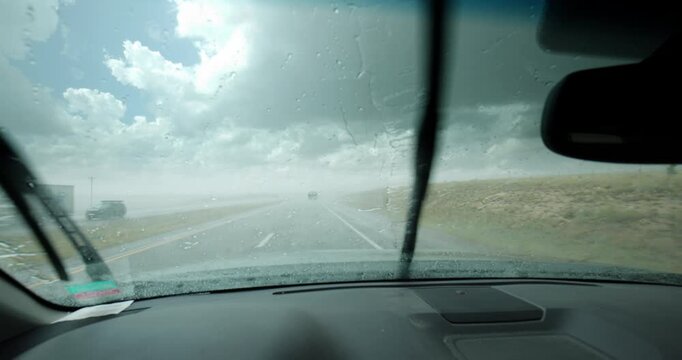 Raining While Its Sunny on the Freeway While Driving