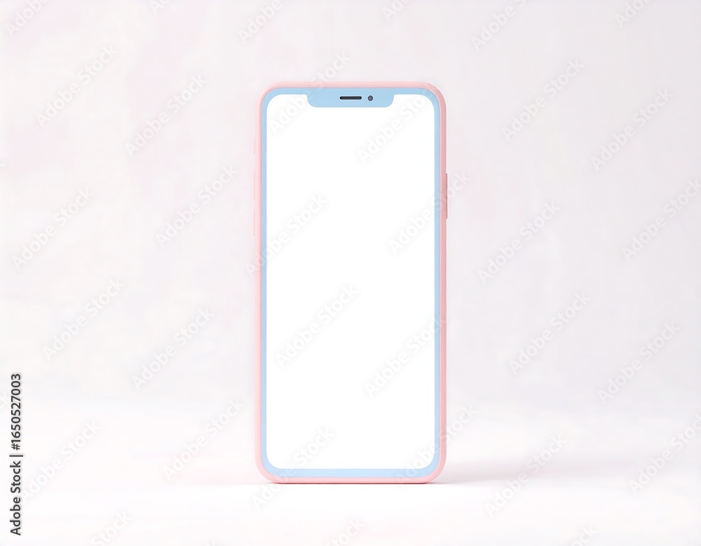 Poster a sleek modern smartphone with a minimalist design on a soft background