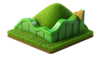 Green Grass Hilltop Growth Chart Illustration
