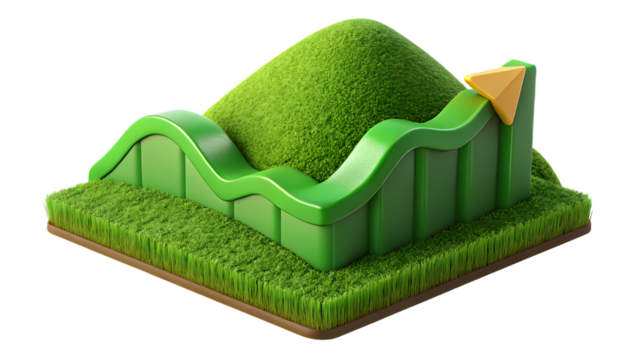 Green Grass Hilltop Growth Chart Illustration