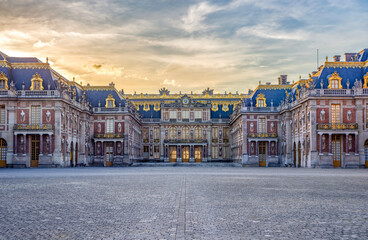 Fototapeta premium Versailles palace at sunset, Paris suburbs, France