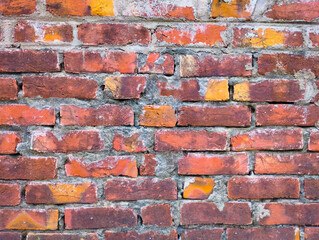 Old Rustic Brick Wall with Weathered Texture