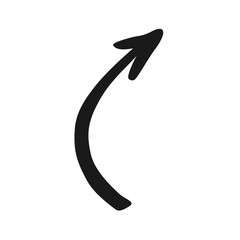 A simple dark grey handdrawn curved arrow pointing upwards and to the right.