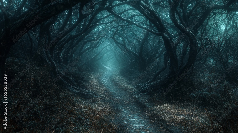 Canvas Prints enigmatic forest path shrouded in mist