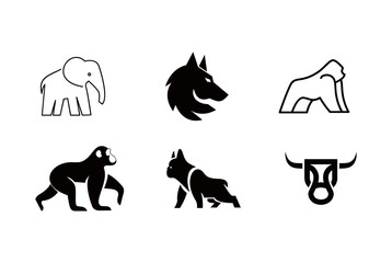 Animal Logo Set: Minimalist Vector Icons