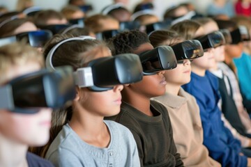 Immersive Learning: Young Students Explore Virtual Reality Worlds Through Headset Technology
