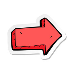 Handdrawn red arrow sticker pointing right.