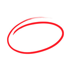 Handdrawn red marker circle an oval highlight frame with a brushstroke texture.