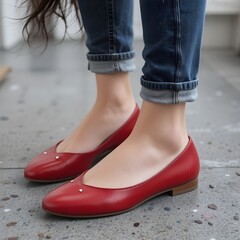 Naklejka premium loafers, mule shoes, flat shoes, AI Generative