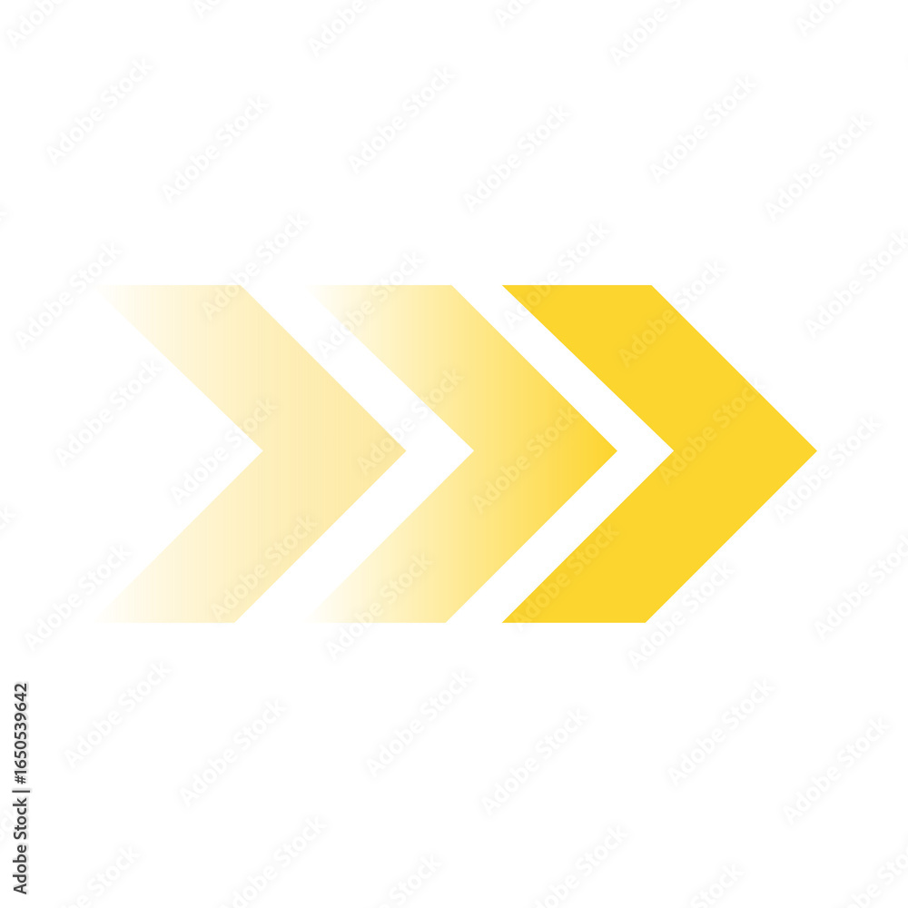 Poster three yellow arrows pointing right with gradient effect.