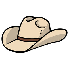 A felt cowboy hat, isolated on a white background, is a western fashion accessory, hat, cowboy, isolated, cap, cowboy hat, vector, illustration.