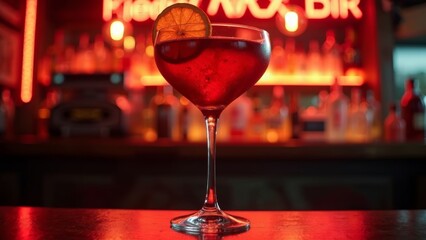 Red beverage cup scene display