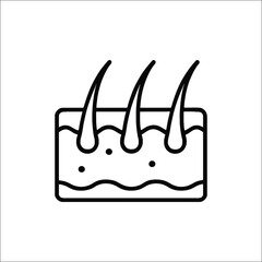 Human skin texture line art icon isolated on white background isolated on transparent background