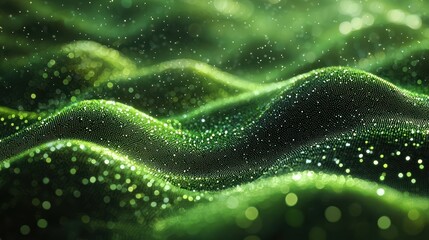 Abstract green textured waves. Digital background.  Possible use desktop wallpaper