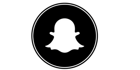 Snapchat logo black and white vector icon social media app symbol ghost illustration