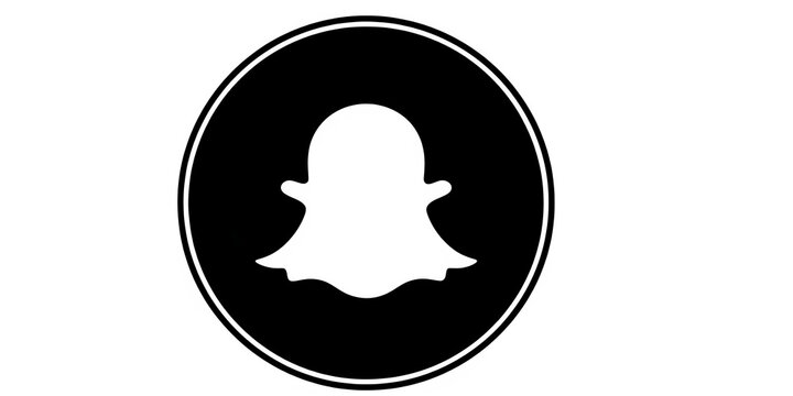 Snapchat logo black and white vector icon social media app symbol ghost illustration