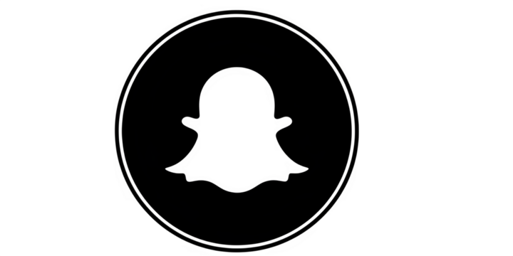 Snapchat logo black and white vector icon social media app symbol ghost illustration