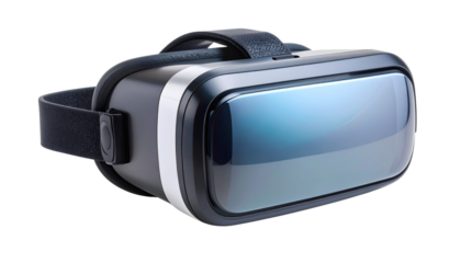 Modern VR headset with sleek design, isolated on transparent background PNG