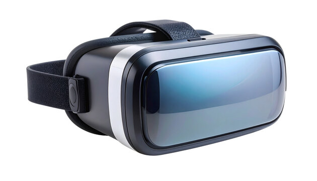 Modern VR headset with sleek design, isolated on transparent background PNG