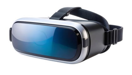 Modern VR headset with sleek design, isolated on transparent background