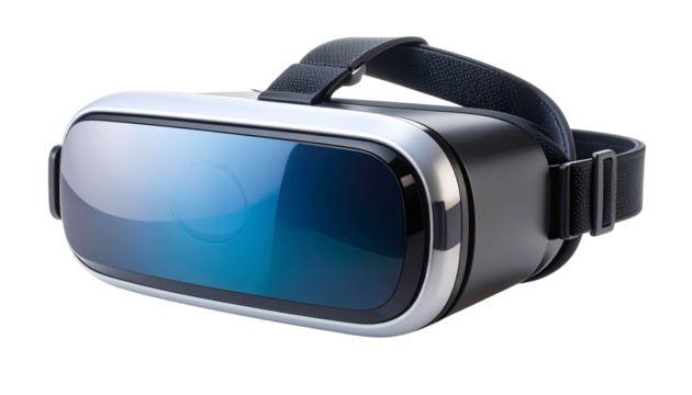 Modern VR headset with sleek design, isolated on transparent background