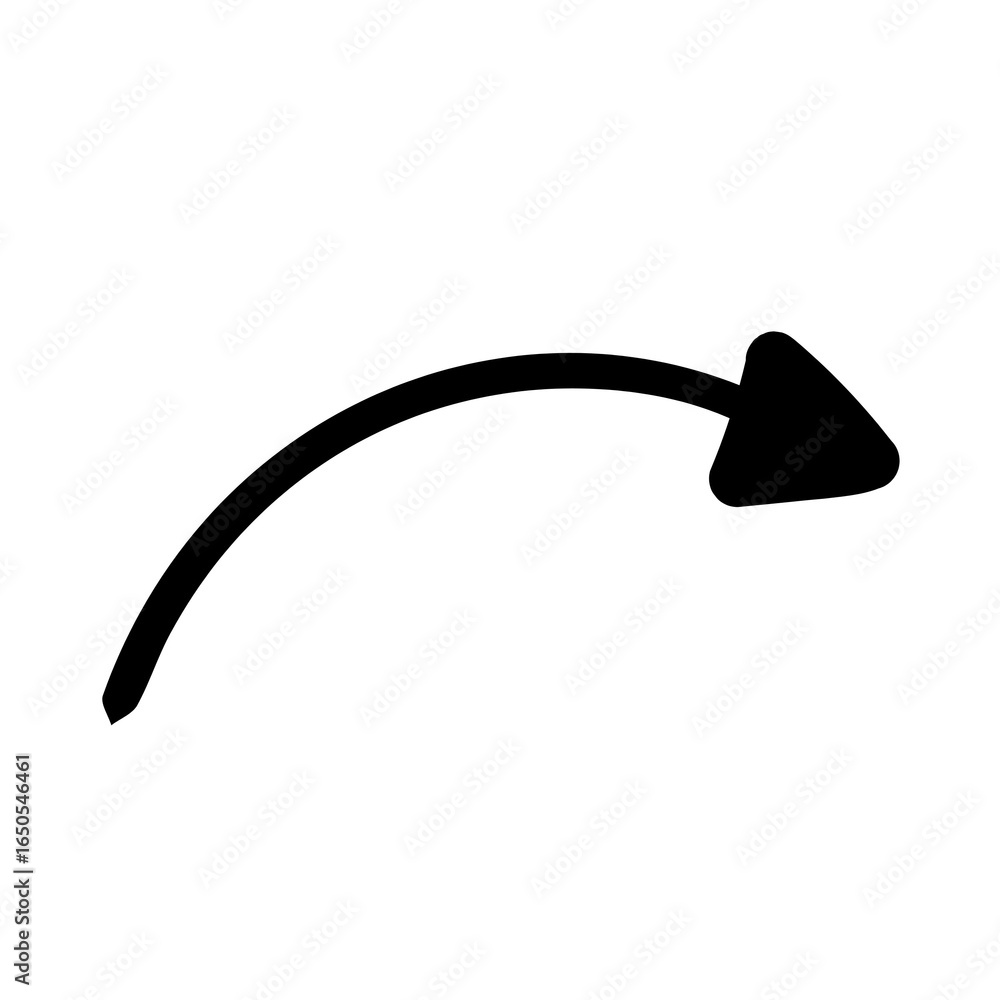 Aufkleber a dynamically spiraling hand-drawn arrow points downwards, symbolizing a whimsical direction or a pl