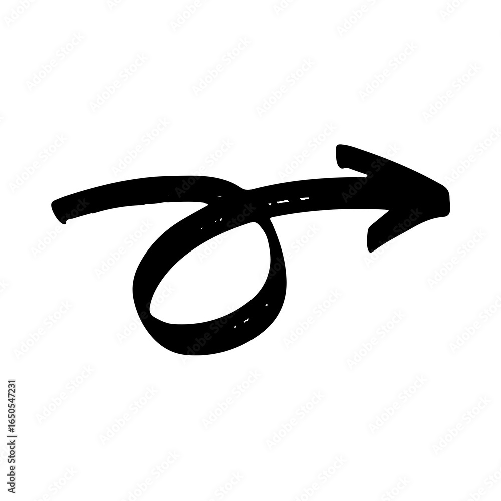 Aufkleber minimalist arrow icon in simple line style
