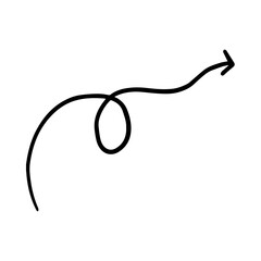 Swirling Arrow A Hand-Drawn Directional Indicator for Modern Design