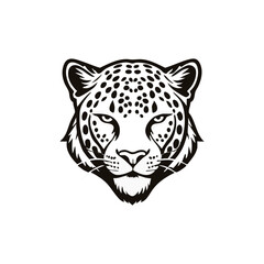 Bold Black and White Leopard Head Depicting Strength and Grace