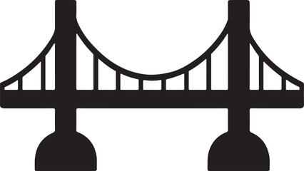 Bridge silhouette vector for architecture, construction, and infrastructure design projects.